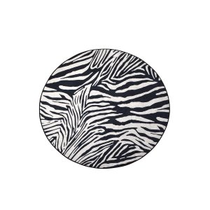 TEPPI Zebra teppe med mnster, rundt - flerfarget polyester (140)