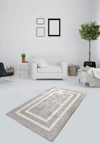 TEPPI Silver gulvtppe m. mnster, rektangulr - multifarvet polyester (160x230)