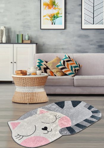 TEPPI Cat gulvtppe til brn - multifarvet polyester (60x100)