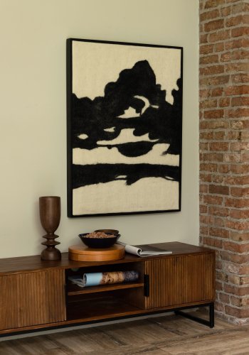 DUTCHBONE Sameer veggdekorasjon, rektangulr - black out og mangotre (100x74)