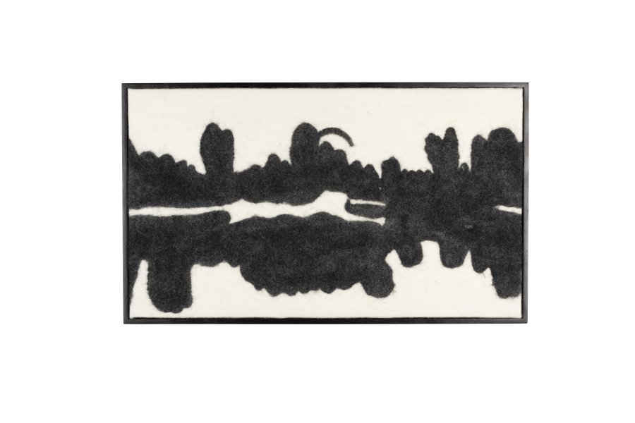 DUTCHBONE Samudra veggdekorasjon, rektangulr - svart ull og mangotre (94x56)