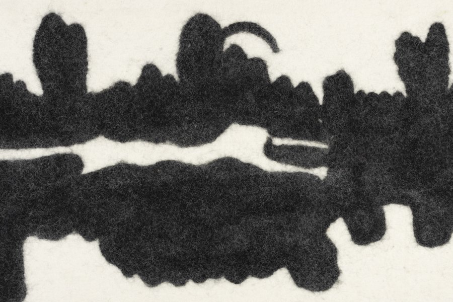 DUTCHBONE Samudra veggdekorasjon, rektangulr - svart ull og mangotre (94x56)