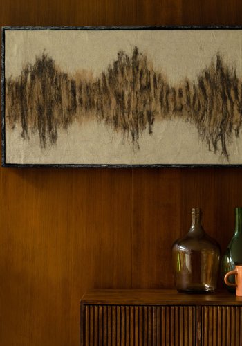 DUTCHBONE Wangdi veggdekorasjon, rektangulr - beige ull og mangotre (99x53)