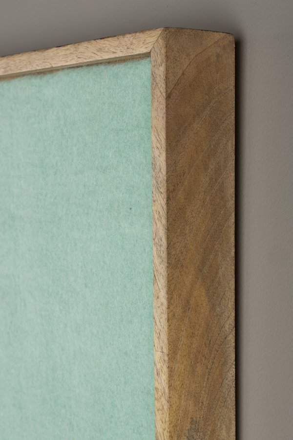 DUTCHBONE Gandhi veggdekorasjon, rektangulr - bl/flerfarget ull og mangotre (100x70)