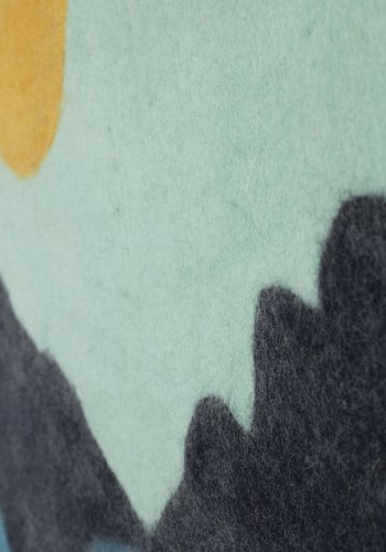 DUTCHBONE Gandhi veggdekorasjon, rektangulr - bl/flerfarget ull og mangotre (100x70)