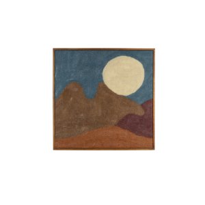 DUTCHBONE Chandra väggdekoration, fyrkantig - bl/flerfärgad ull och mangoträ (74x74)