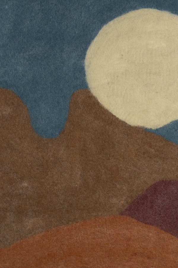 DUTCHBONE Chandra Wanddekoration, quadratisch – blau/mehrfarbige Wolle und Mangoholz (74 x 74)