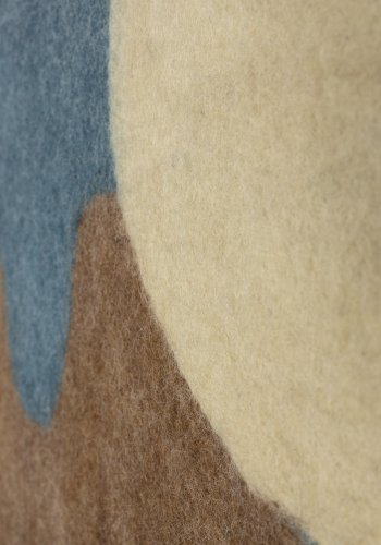 DUTCHBONE Chandra Wanddekoration, quadratisch – blau/mehrfarbige Wolle und Mangoholz (74 x 74)