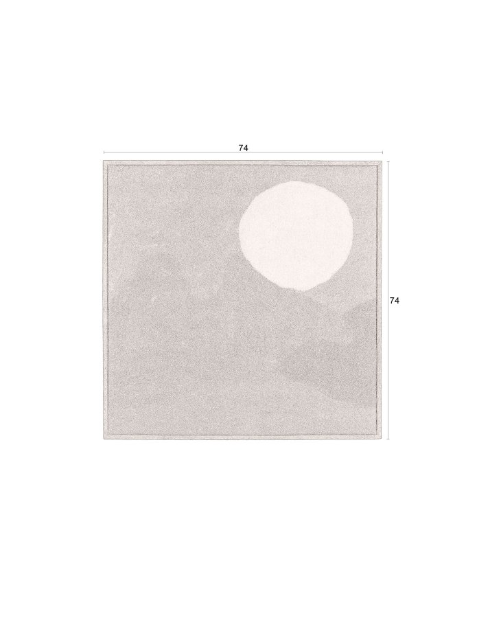 DUTCHBONE Chandra Wanddekoration, quadratisch – blau/mehrfarbige Wolle und Mangoholz (74 x 74)