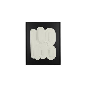 ZUIVER August väggdekoration 3D, rektangulär - vit gips och svart träram (64x52)