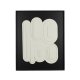 ZUIVER August veggdekorasjon 3D, rektangulr - hvit gips og svart treramme (64x52)