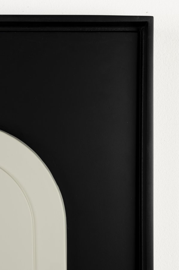 ZUIVER August veggdekorasjon 3D, rektangulr - hvit gips og svart treramme (64x52)