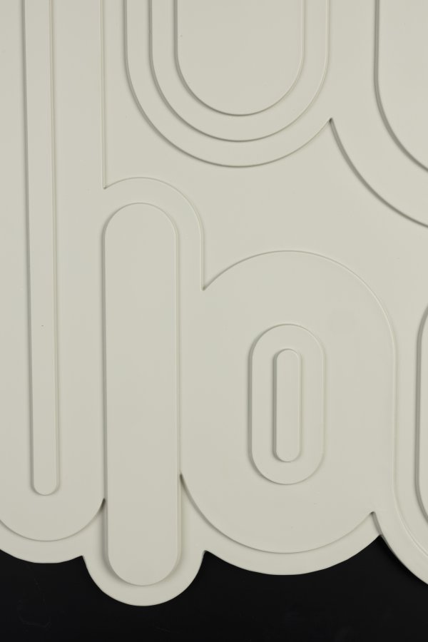 ZUIVER August veggdekorasjon 3D, rektangulr - hvit gips og svart treramme (64x52)