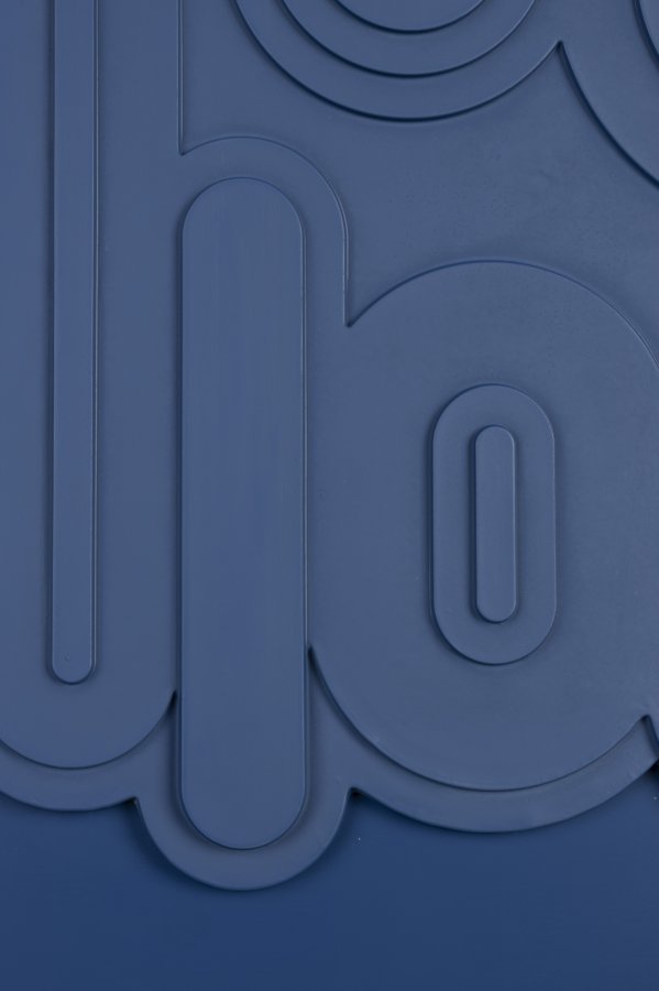 ZUIVER August veggdekorasjon 3D, rektangulr - bl gips og bl treramme (64x52)