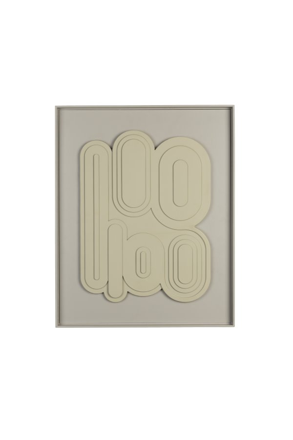 ZUIVER August veggdekorasjon 3D, rektangulr - beige gips- og ristreramme (64x52)