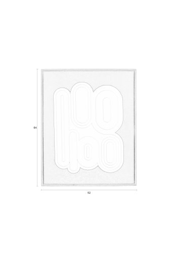 ZUIVER August veggdekorasjon 3D, rektangulr - beige gips- og ristreramme (64x52)