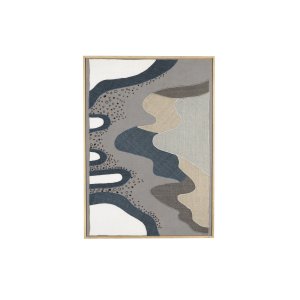 ZUIVER Coastal väggdekoration, rektangulär - flerfärgat tyg och mangoträ (104x75)