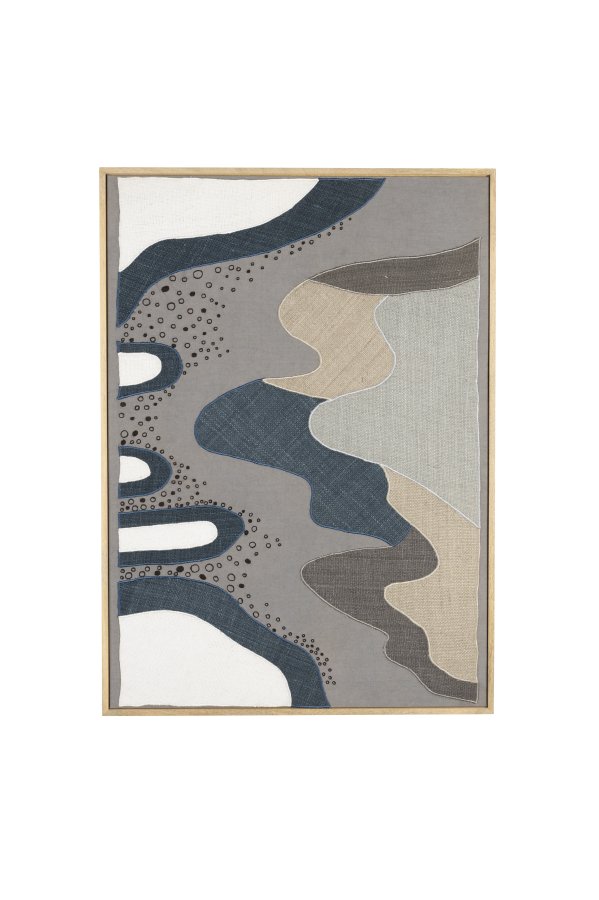 ZUIVER Kystveggdekorasjon, rektangulr - flerfarget stoff og mangotre (104x75)