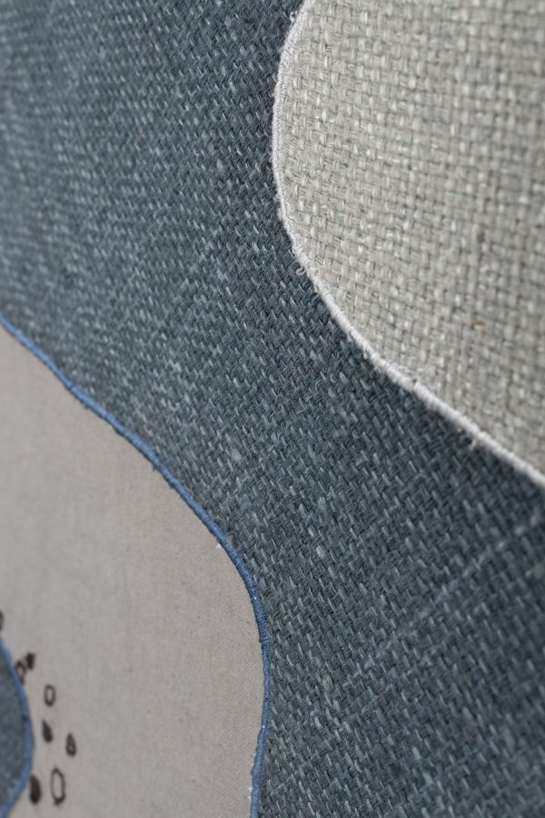 ZUIVER Kystveggdekorasjon, rektangulr - flerfarget stoff og mangotre (104x75)