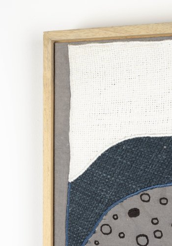 ZUIVER Kystveggdekorasjon, rektangulr - flerfarget stoff og mangotre (104x75)