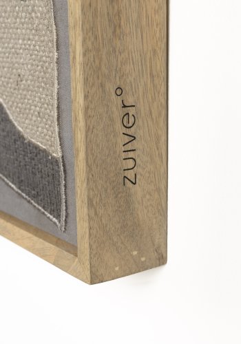 ZUIVER Kystveggdekorasjon, rektangulr - flerfarget stoff og mangotre (104x75)