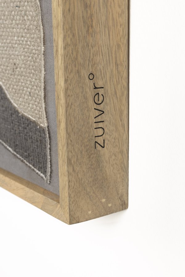 ZUIVER Kystveggdekorasjon, rektangulr - flerfarget stoff og mangotre (104x75)