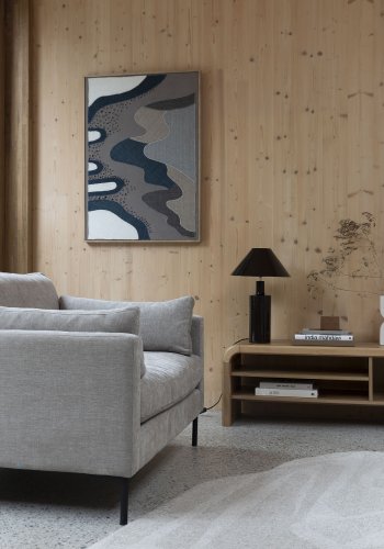 ZUIVER Kystveggdekorasjon, rektangulr - flerfarget stoff og mangotre (104x75)