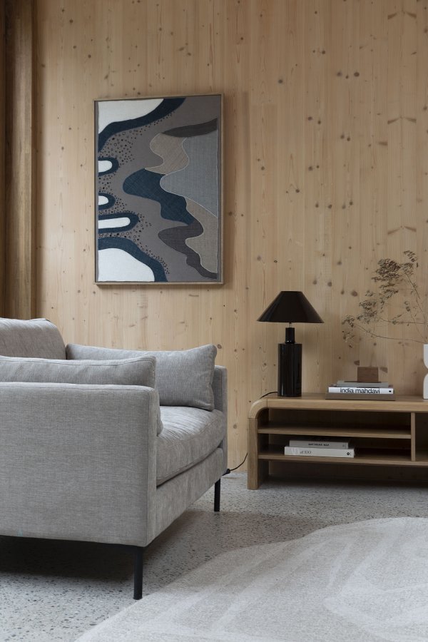 ZUIVER Kystveggdekorasjon, rektangulr - flerfarget stoff og mangotre (104x75)