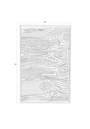 ZUIVER Grunn veggdekorasjon, rektangulr - flerfarget stoff og mangotre (104x68)