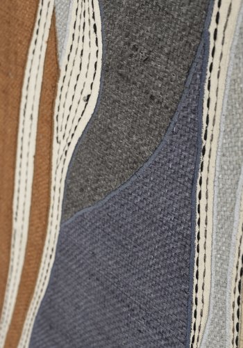 ZUIVER Move väggdekoration, rektangulär - flerfärgat tyg och mangoträ (68x48)