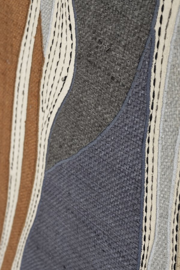 ZUIVER Move väggdekoration, rektangulär - flerfärgat tyg och mangoträ (68x48)