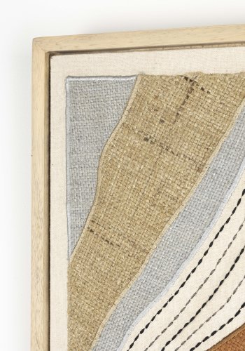 ZUIVER Move väggdekoration, rektangulär - flerfärgat tyg och mangoträ (68x48)