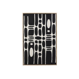 ZUIVER Halo billede, rektangulr - hvid/sort bomuld og natur mangotr (104x68)