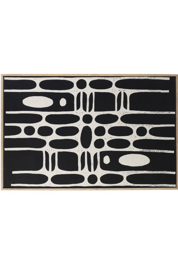 ZUIVER Halo-bilde, rektangulrt - hvit/svart bomull og naturlig mangotre (104x68)