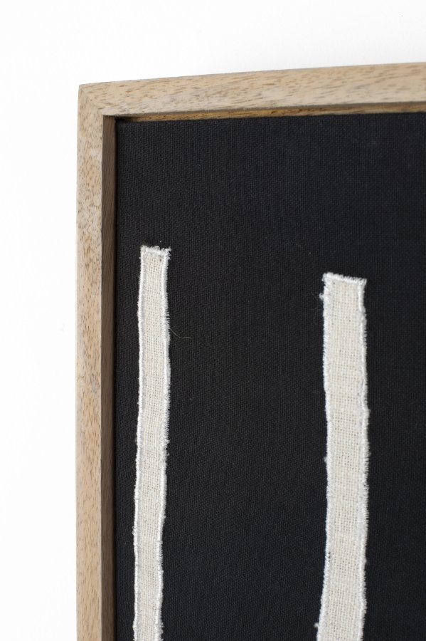 ZUIVER Halo-bilde, rektangulrt - hvit/svart bomull og naturlig mangotre (104x68)