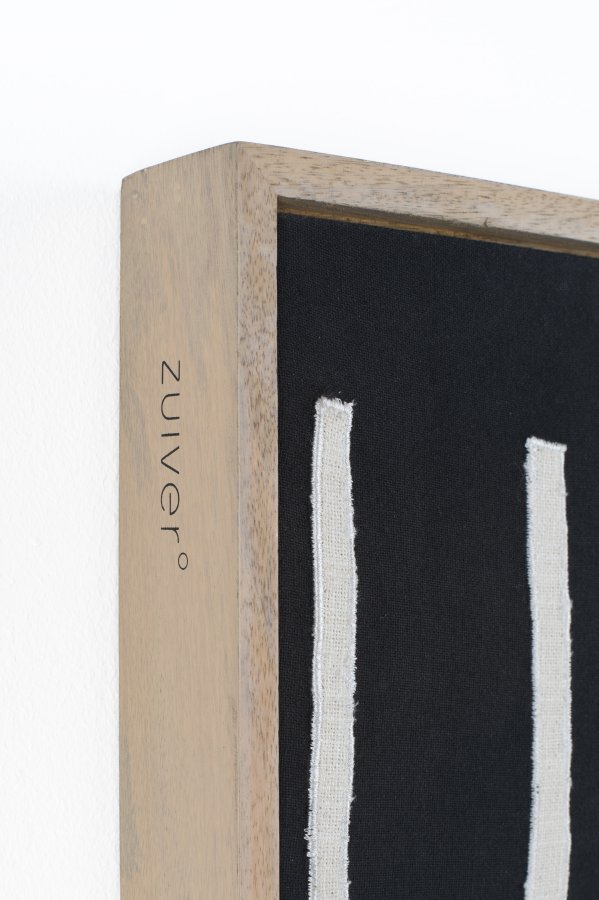 ZUIVER Halo-bilde, rektangulrt - hvit/svart bomull og naturlig mangotre (104x68)