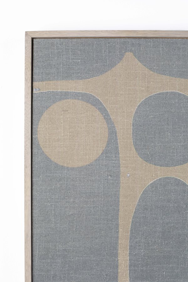 ZUIVER Galaxy-bilde, rektangulrt - beige/bl bomull og naturlig mangotre (104x48)