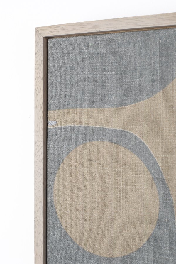 ZUIVER Galaxy-bilde, rektangulrt - beige/bl bomull og naturlig mangotre (104x48)