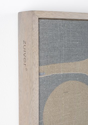 ZUIVER Galaxy-bilde, rektangulrt - beige/bl bomull og naturlig mangotre (104x48)