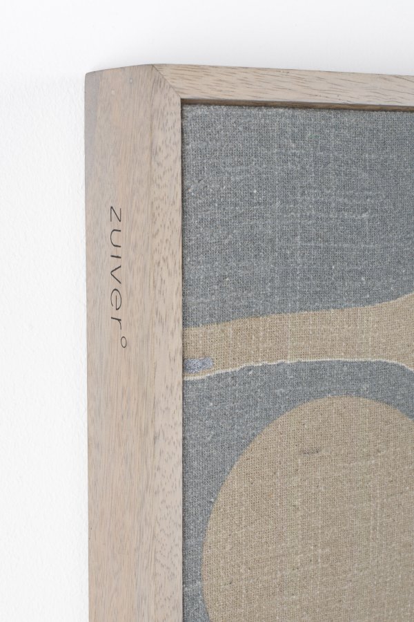 ZUIVER Galaxy-bilde, rektangulrt - beige/bl bomull og naturlig mangotre (104x48)