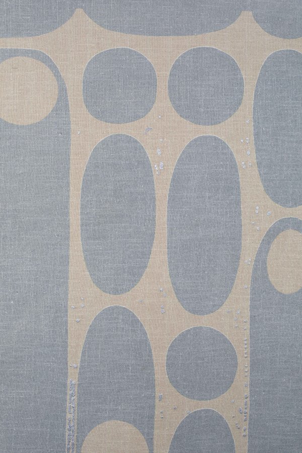 ZUIVER Galaxy-bilde, rektangulrt - beige/bl bomull og naturlig mangotre (104x48)