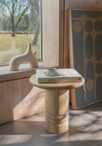 ZUIVER Galaxy-bilde, rektangulrt - beige/bl bomull og naturlig mangotre (104x48)