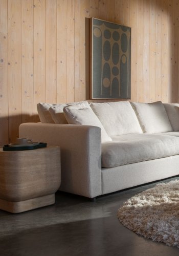 ZUIVER Galaxy-bilde, rektangulrt - beige/bl bomull og naturlig mangotre (104x48)