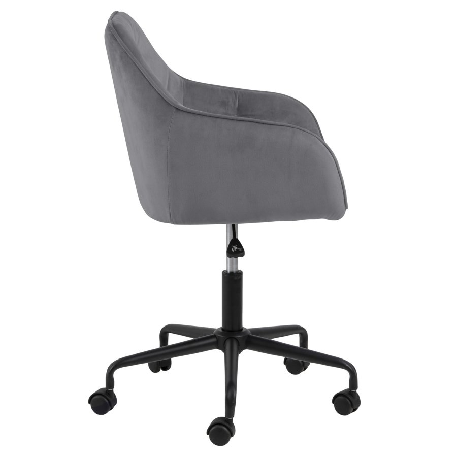 ACT NORDIC Brooke skrivebordsstol, m. armln - mrkegr polyester og sort metal