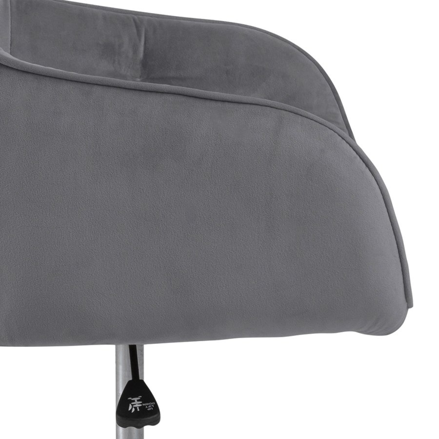 ACT NORDIC Brooke skrivebordsstol, m. armln - mrkegr polyester og sort metal