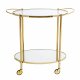 BLOOMINGVILLE Edler Servierwagen - Klarglas/Goldglas/Eisen, mit verspiegelter Glasablage und Rädern