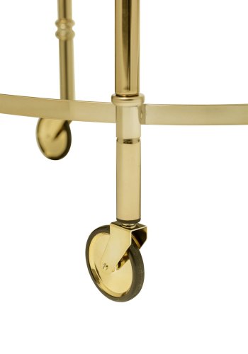 BLOOMINGVILLE Edler Servierwagen - Klarglas/Goldglas/Eisen, mit verspiegelter Glasablage und Rädern