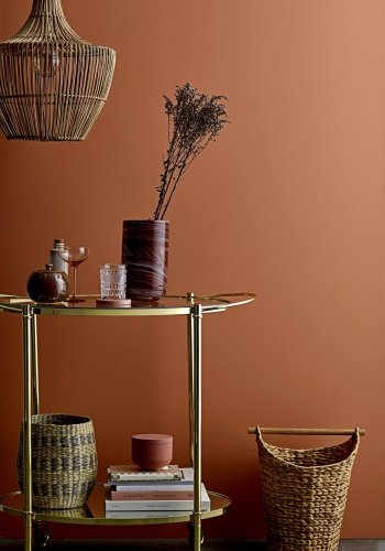 BLOOMINGVILLE Edler Servierwagen - Klarglas/Goldglas/Eisen, mit verspiegelter Glasablage und Rädern