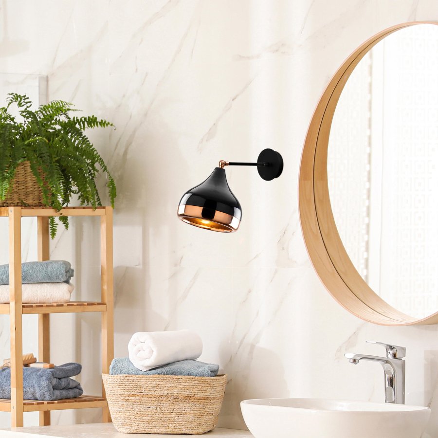 LUMI Y?ldo vegglampe - svart og kobberjern