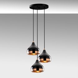 LUMI Alithos loftlampe - kobber og sort metal